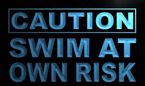Caution Swim at Own Risk Neon Light Sign